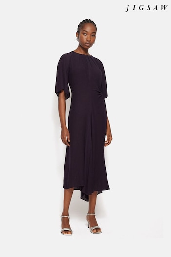 Jigsaw Purple Textured Asymmetric Dress (AB3422) | £165