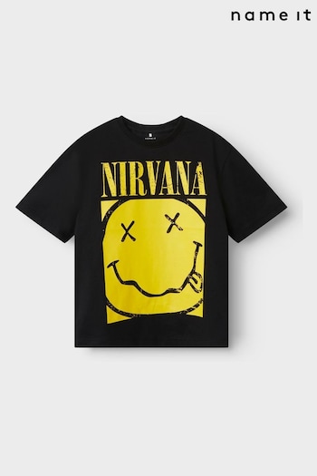 Name It Black Nirvana Short Sleeve Songal T-Shirt (AB3474) | £17