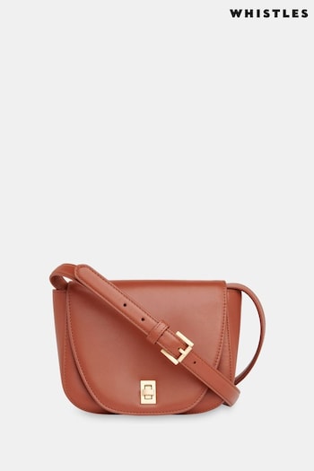 Whistles Carlota Turnlock Satchel Brown Bag (AB3618) | £149