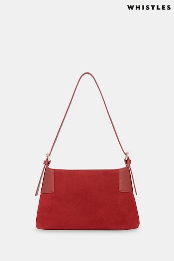 Whistles Red Paloma Small Suede Bag (AB3631) | £129