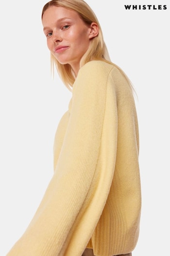 Whistles Yellow Alana Wool Mix Crew Neck Jumper (AB3859) | £99