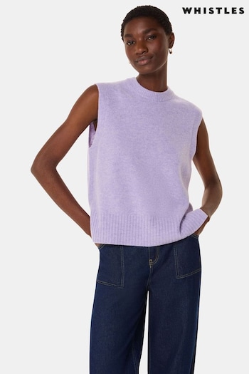 Whistles Purple Wool Sleeveless Tank (AB3921) | £89