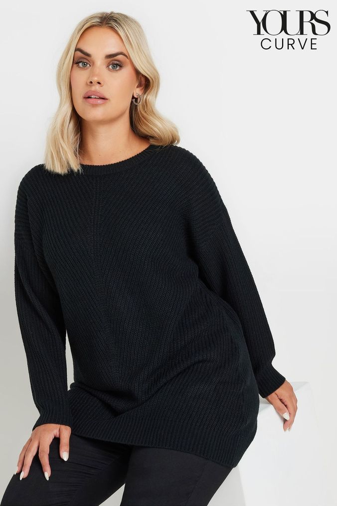 Buy Women s Black Longline Jumpers Online Next UK