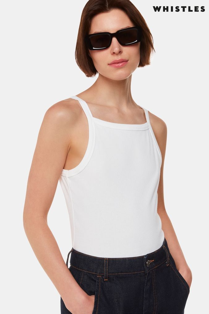 Buy Women s Vests White Square Neck Tops Online Next UK