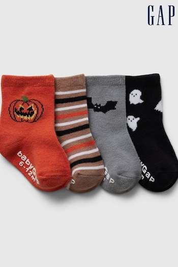 Gap Black Halloween Logo Crew Socks 4-Pack (AB4219) | £8