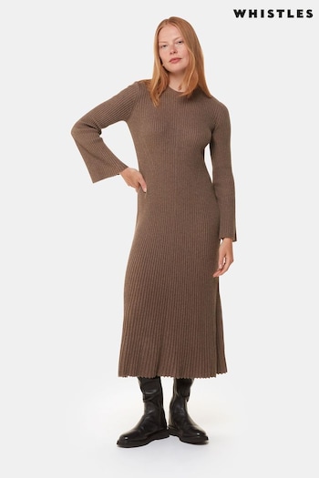 Whistles Nude Willow Ribbed Knit Dress (AB4407) | £139