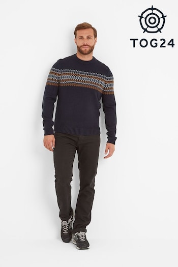 Tog 24 Blue Mens Reece Knitted Jumper (AB4509) | £55