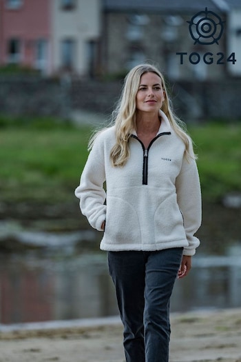 Tog 24 Cream Womens Vance Sherpa Zip Neck Fleece (AB4532) | £50