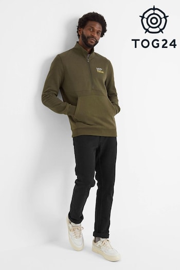 Tog 24 Green Mens Renard Quarter Zip Sweatshirt (AB4538) | £45