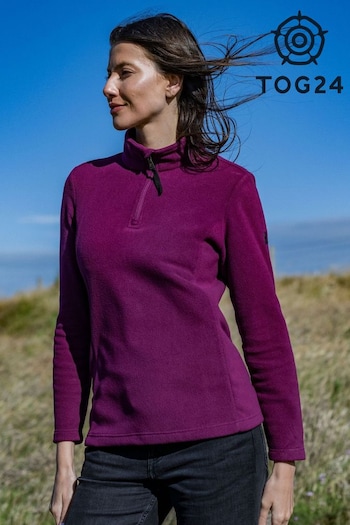 Tog 24 Purple Revive Fleece Zip Neck Jumper (AB4563) | £30