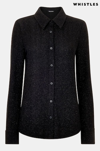 Whistles Black Eva Sparkle Shirt (AB4903) | £89