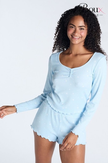 Rib Star Long Sleeve Top & Shorts Set (AB4906) | £32