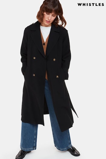 Whistles Riley Trench Black Coat (AB5161) | £199