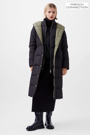 French Connection Black Double Front Auden Puffer Coat (AB5326) | £165