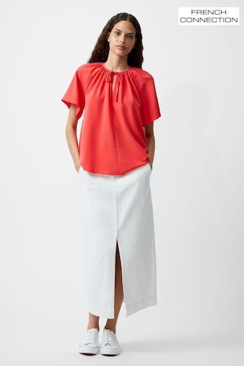 French Connection Red Capriana Crepe Light Top (AB5336) | £35