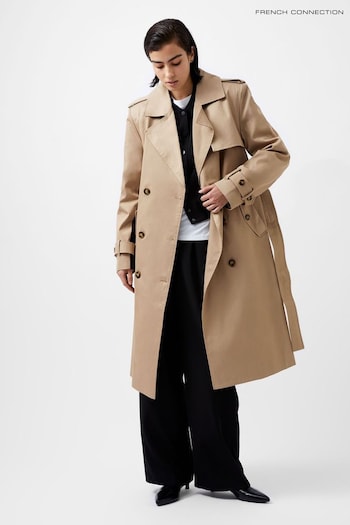 French Connection Cream Coco Twill Trench Coat (AB5415) | £195