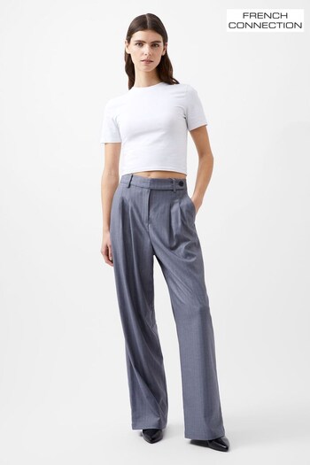 French Connection Grey Fiorella Pinstripe Trousers (AB5436) | £79