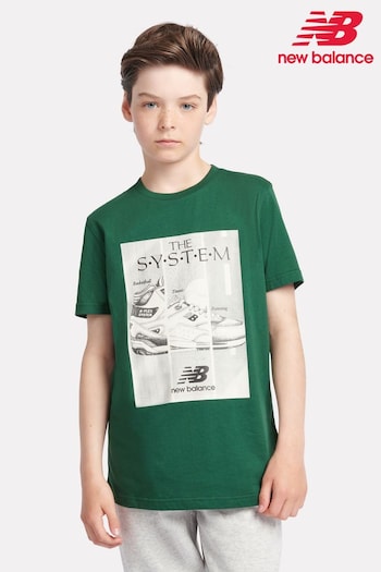 New Balance Green Boys 100% Cotton The System T-Shirt (AB5512) | £23 - £28