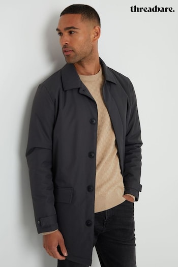 Threadbare Grey Showerproof Button Up Collared Jacket (AB5669) | £55