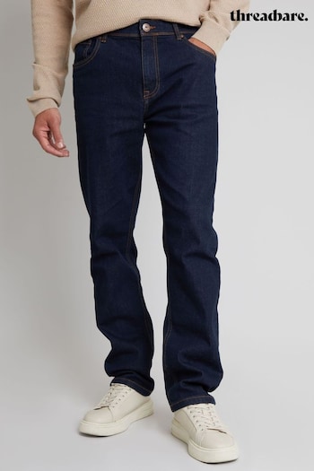 Threadbare Navy Blue Short Straight Fit Jeans With Stretch (AB5675) | £25