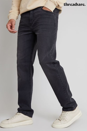 Threadbare Grey Long Straight Fit Jeans With Stretch (AB5677) | £25