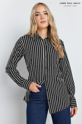 Long Tall Sally Black Stripe Long Sleeve Shirt (AB5718) | £30