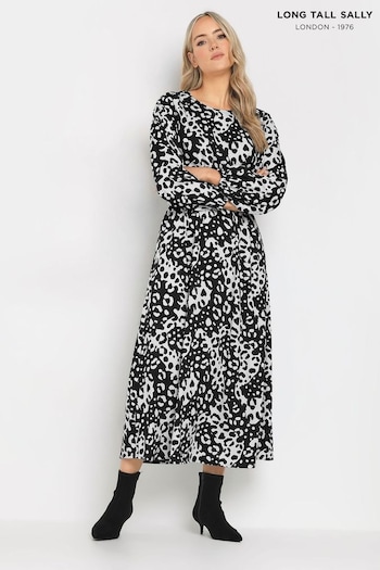 Long Tall Sally Black Long Sleeve Midi Dress (AB5726) | £39