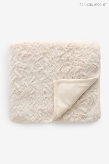 Angel & Rocket Natural Aubrey Faux Fur Blanket (AB6084) | £38