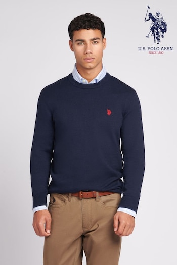 U.S. Polo Assn. Navy Mens Cotton Crew Neck Jumper (AB6313) | £50