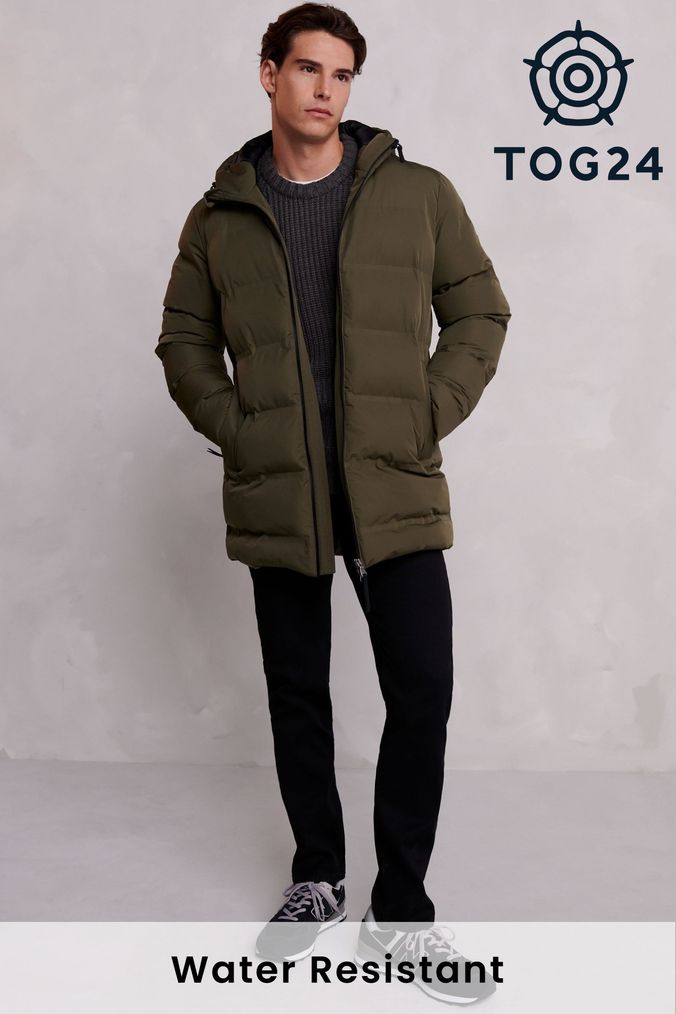 Khaki green parka mens hot sale