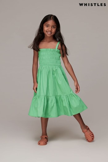 Whistles Green Kids Penelope 100% Cotton Sundress (AB7196) | £42