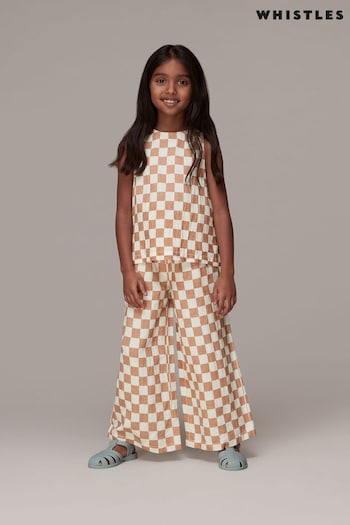 Whistles Multicolour Kids Checkerboard Wide Leg Trousers (AB7271) | £38