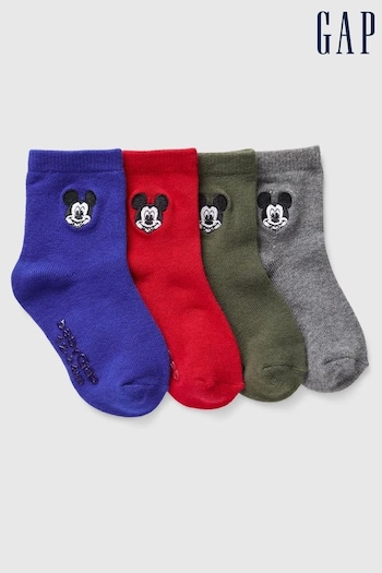 Gap Blue Kids 4 Pack Disney Mickey Mouse Crew Socks (AB7442) | £10