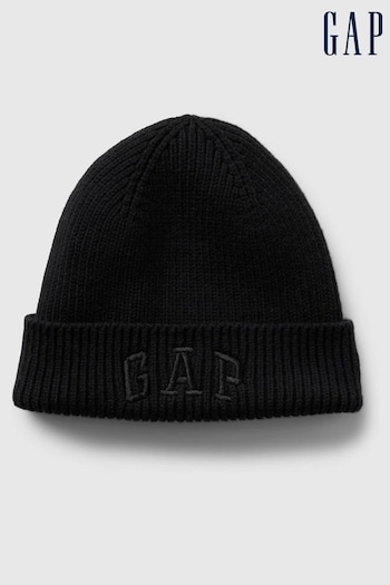 Gap Black Logo Beanie (Newborn-3yrs) (AB7452) | £10