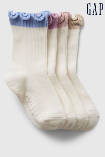 Gap Black 4 Pack Ruffled Crew Socks (Newborn-5yrs) (AB7458) | £8