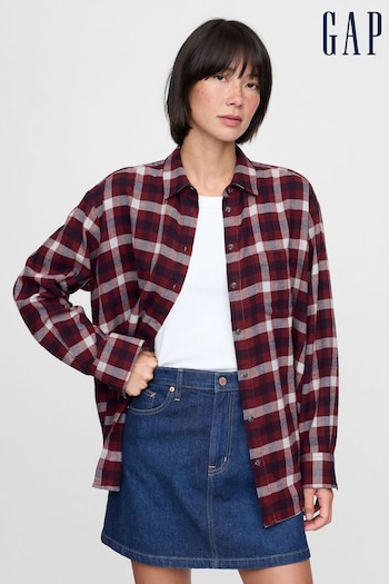 Gap Red Oversized Flannel Shirt (AB7798) | £40