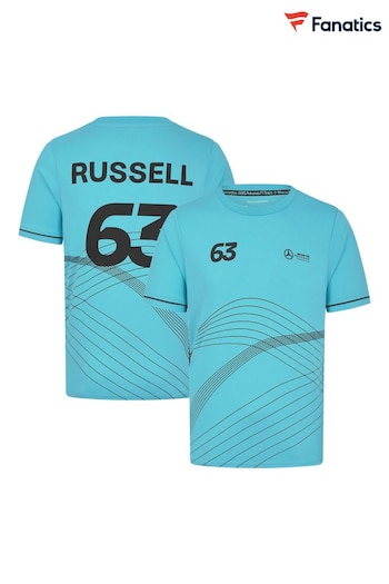 Fanatics Blue F1 Mercedes AMG Petronas George Russell 63 Sports T-Shirt (AB8112) | £57