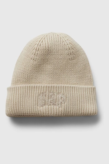 Gap Beige Logo Beanie (Newborn-3yrs) (AB8198) | £10