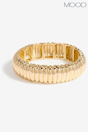 Mood Gold Polished Bubble Stretch Bracelet (AB8343) | £18