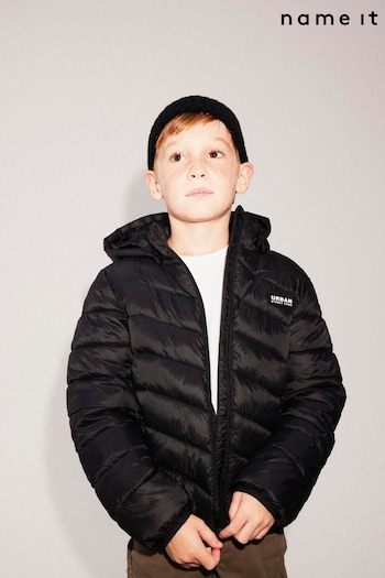 Name It Black Boys Padded Hooded Jacket (AB8402) | £28