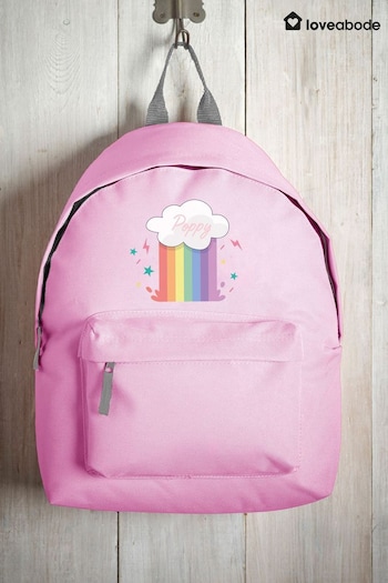 Loveabode Pink Personalised Rainbow Cloud Backpack (AB8542) | £20