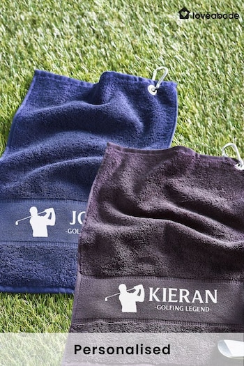 Loveabode Natural Personalised 100% Cotton Golf Towel (AB8646) | £15