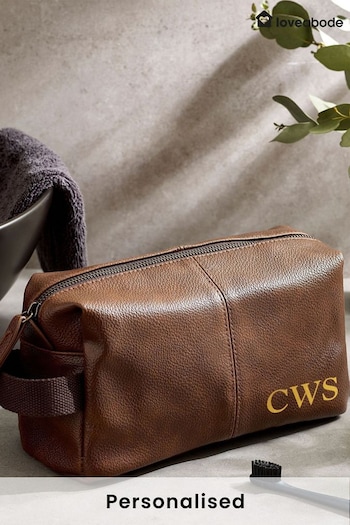 Personalised Faux Leather Wash Bag (AB8653) | £24