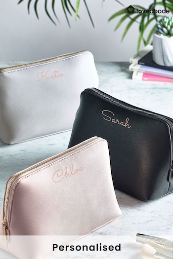 Loveabode Large Natural Personalised Name Make-Up Bag (AB8738) | £18