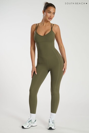 South Beach Green Strappy Unitard Jumpsuit (AB8896) | £49