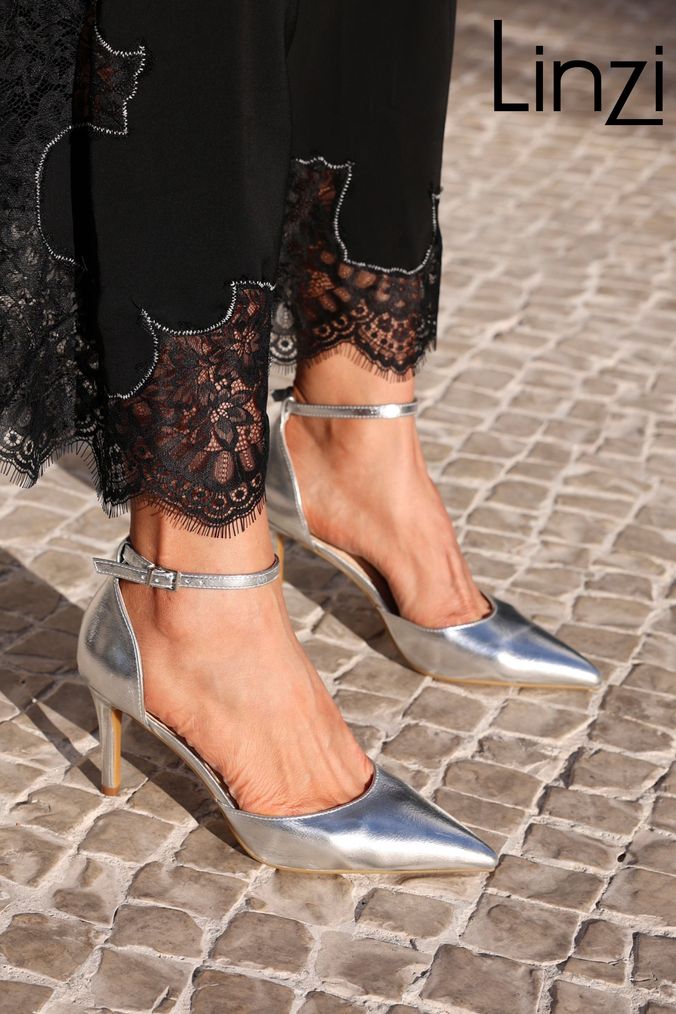 White silver heels online