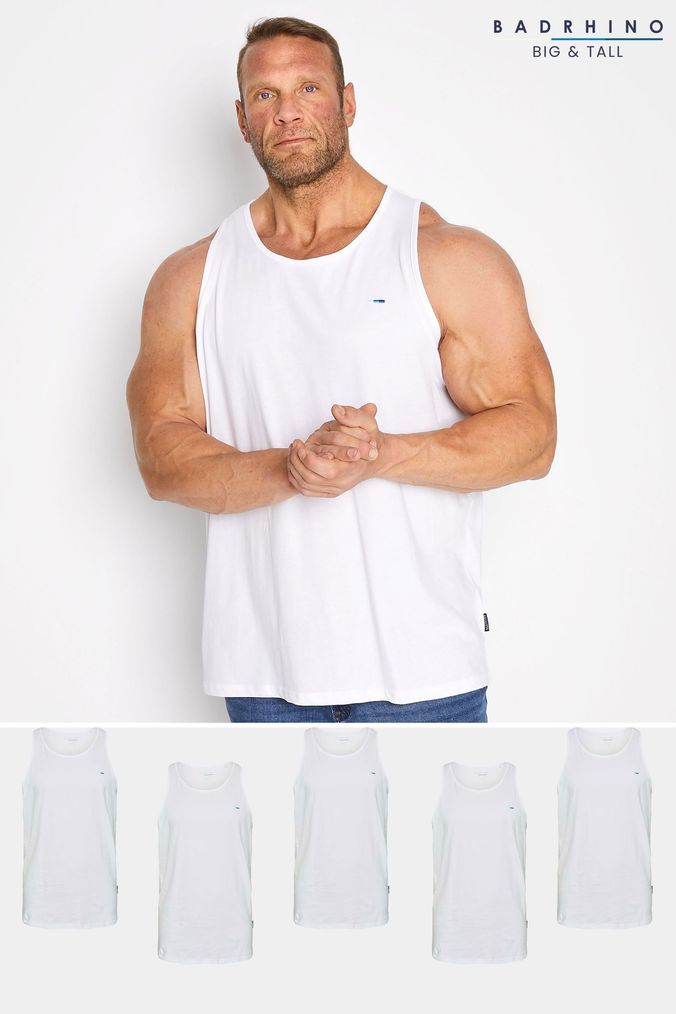 Men s White Vests Plain Logo Vests Next