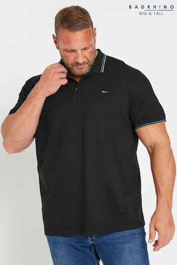 BadRhino Big & Tall Black Tipped Polo Lite Shirt (AB9198) | £22