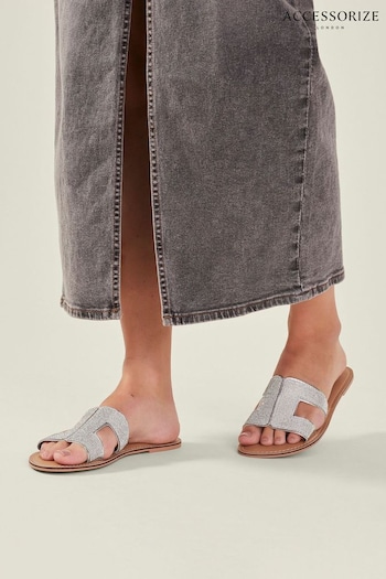 Accessorize Silver Sparkle Cut-Out Sliders (AB9342) | £35