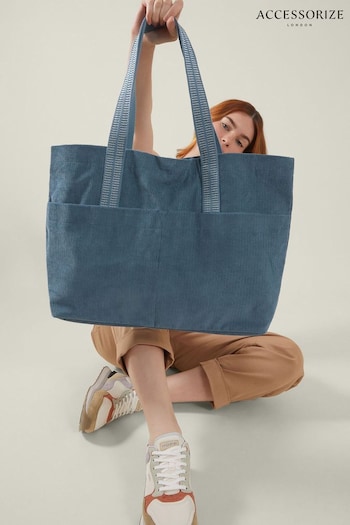 Accessorize Blue Large Cord Shopper Bag (AB9345) | £25